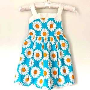 Mini Boden blue and yellow daisy dress size 3 - 4Y EUC